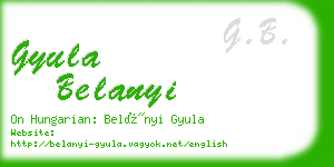 gyula belanyi business card